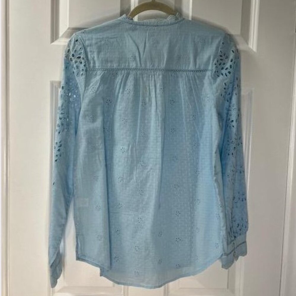 Sundance Valeria Eyelet Shirt in Aquamarine – Size Small – NWT - Picture 3 of 4